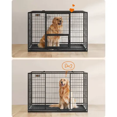 Feandrea Cage pour Chien Lourd, de Taille Grande et Moyenne, Porte Amovible