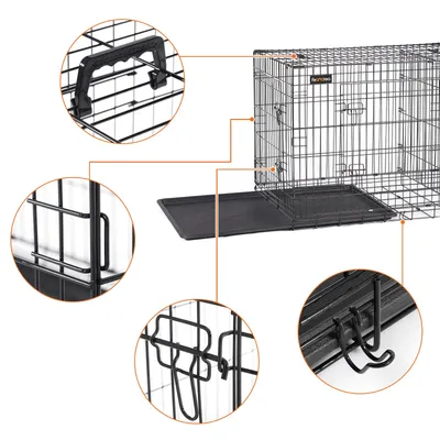 Feandrea Cage pour Grands Chiens, Pliable avec 2 Portes