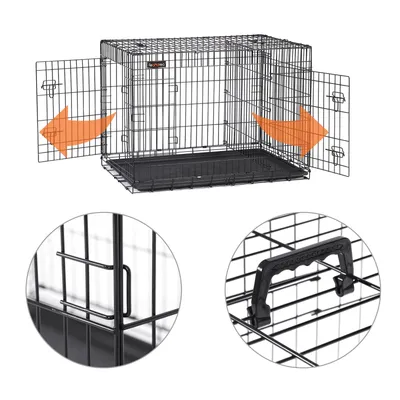 Feandrea Cage pour Chiens de taille moyenne, Pliable avec 2 Portes