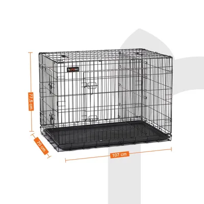 Feandrea Cage pour Chiens de taille moyenne, Pliable avec 2 Portes