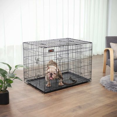 Feandrea Cage pour Chiens de taille moyenne, Pliable avec 2 Portes