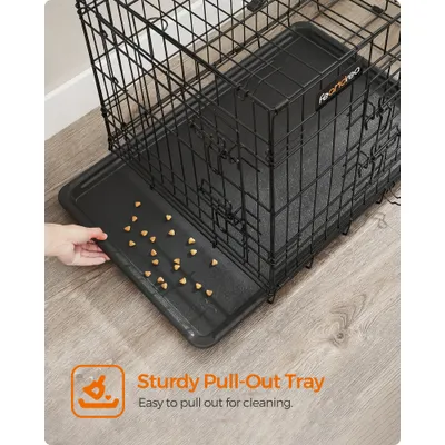 Feandrea Cage pour Chiens de taille moyenne, Pliable avec 2 Portes