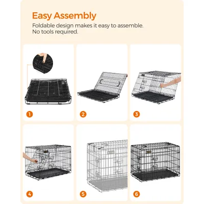 Feandrea Cage pour Chiens de taille moyenne, Pliable avec 2 Portes