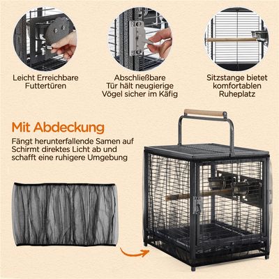 Vogelkäfig Reisevogelkäfig mit Handgriff Vogelvoliere Kleintierkäfig