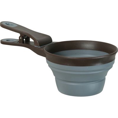 Pince 2 en 1 doseur silicone L  473 ml gris pour chat et chien