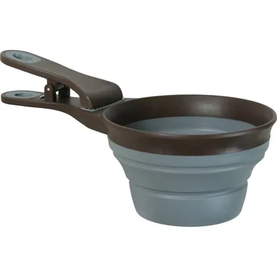 Pince 2 en 1 doseur silicone L  473 ml gris pour chat et chien