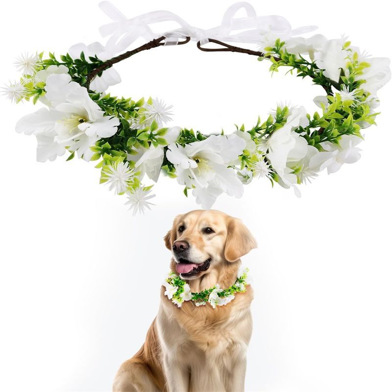 MCBOSON Hochzeitsblumenhalsband für Hunde