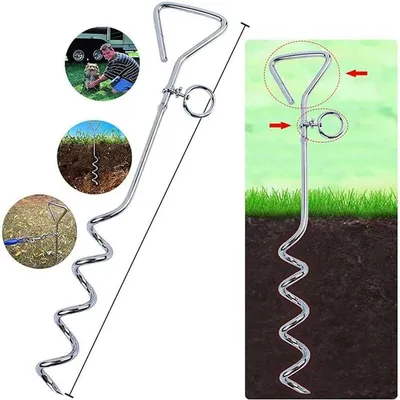 MCBOSON Piquet avec chaîne de 41 cm pour chien MCBOSON Piquet avec chaîne de 41 cm pour chien