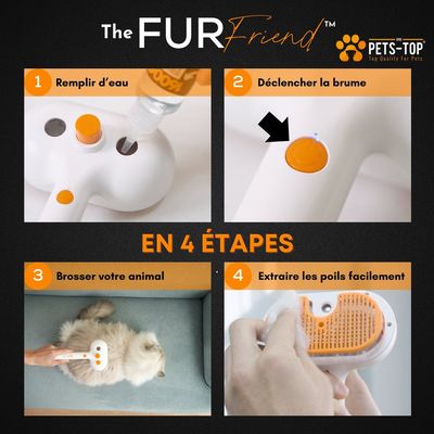 Brosse Furfriend auto-nettoyante pour chat et chien