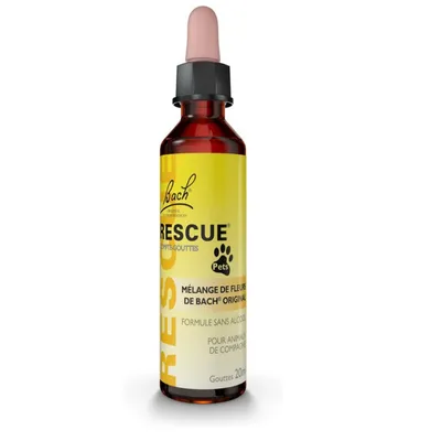 RESCUE Pipette Apaisante 20ml pour Animaux Végétalien Sans Alcool