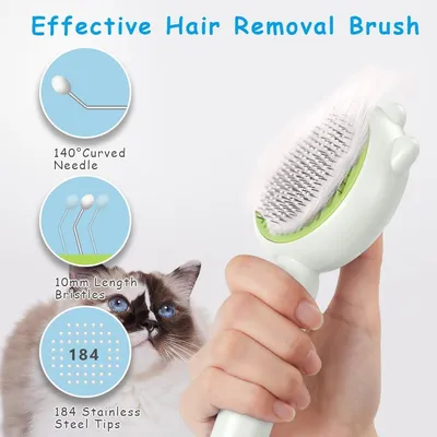 Brosse pour animaux de compagnie Bouton de nettoyage