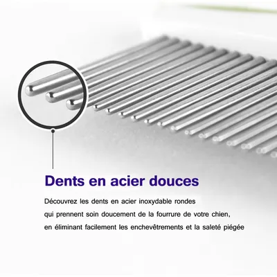 Peigne pour chien et chat - Dents en acier inoxydable