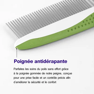 Peigne pour chien et chat - Dents en acier inoxydable