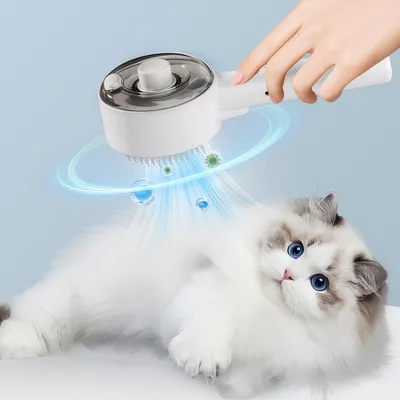 Brosse vapeur 4 en 1 pour chat Autonettoyante