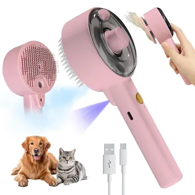 Brosse vapeur 4 en 1 pour chat Autonettoyante