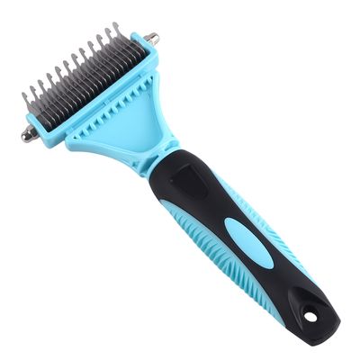 Brosse de toilettage pour chien & Peigne à démêler pour chat Bleu