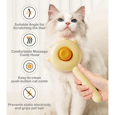 Brosse pour animaux de compagnie Bouton de nettoyage