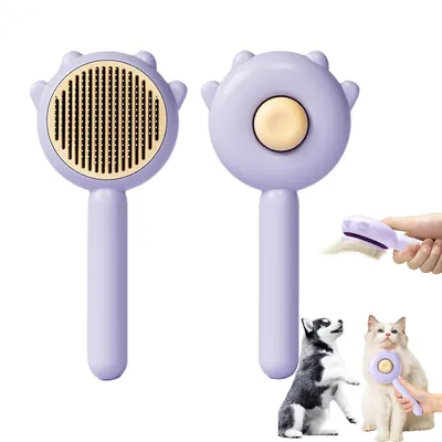Brosse pour animaux de compagnie Bouton de nettoyage