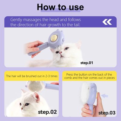 Brosse pour animaux de compagnie Bouton de nettoyage