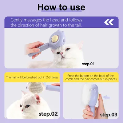 Brosse pour animaux de compagnie Bouton de nettoyage