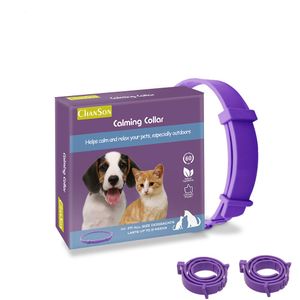 Lot De 4 Colliers Anti-stress Et Anti-puces Pour Chat - Avec Phéromones, Taille Réglable Jusqu'à 38 Cm, Violet