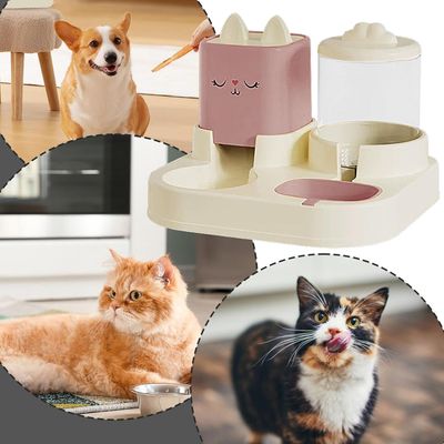 Ensemble distributeur d'eau et de nourriture pour chat et chien