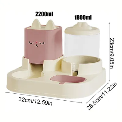 Ensemble distributeur d'eau et de nourriture pour chat et chien