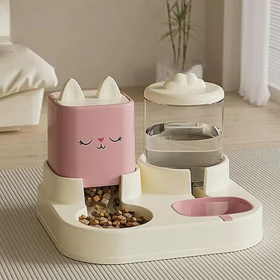 Ensemble distributeur d'eau et de nourriture pour chat et chien