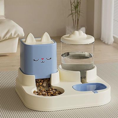Ensemble distributeur d'eau et de nourriture pour chat et chien