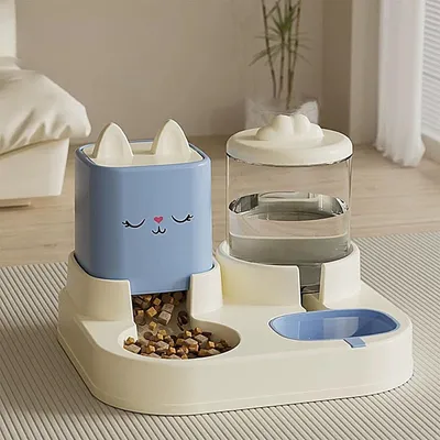 Ensemble distributeur d'eau et de nourriture pour chat et chien