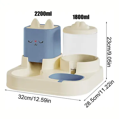 Ensemble distributeur d'eau et de nourriture pour chat et chien