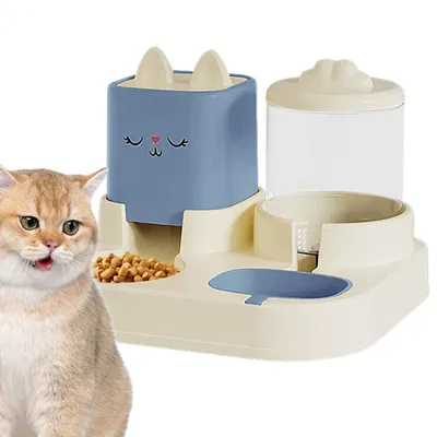 Ensemble distributeur d'eau et de nourriture pour chat et chien