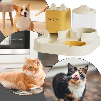 Ensemble distributeur d'eau et de nourriture pour chat et chien