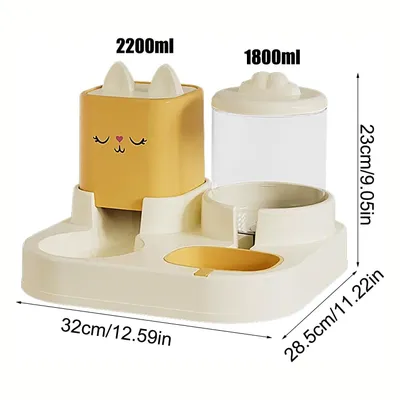 Ensemble distributeur d'eau et de nourriture pour chat et chien