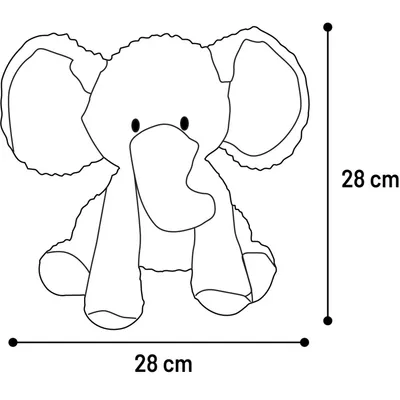 Jouet Azor Éléphant Rose H 28 cm pour chien