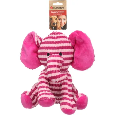 Jouet Azor Éléphant Rose H 28 cm pour chien
