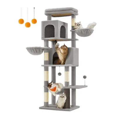 Feandrea Arbre à Chat, Grand, avec 2 Niches, 2 Paniers, 5 Griffoirs