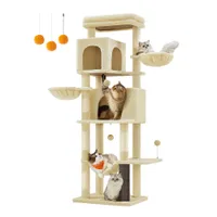 Feandrea Arbre à Chat, Grand, avec 2 Niches, 2 Paniers, 5 Griffoirs