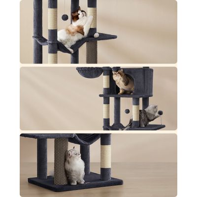 Feandrea Arbre à Chat, Grand, avec 2 Niches, 2 Paniers, 5 Griffoirs