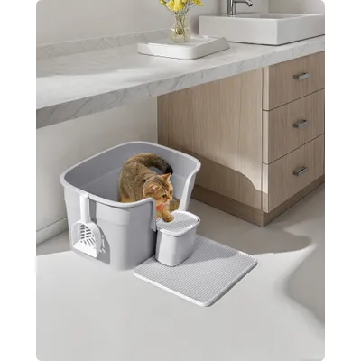 Feandrea Bac à Litière, Grand, pour Foyers Multi-Chats