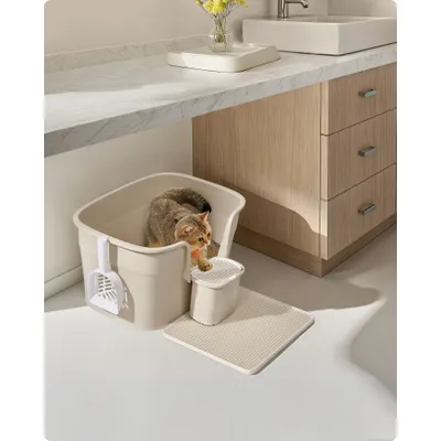 Feandrea Bac à Litière, Grand, pour Foyers Multi-Chats