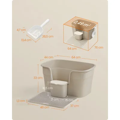 Feandrea Bac à Litière, Grand, pour Foyers Multi-Chats