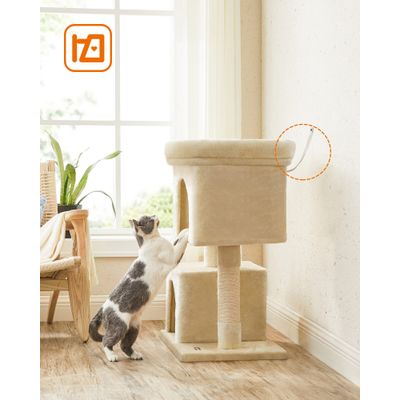 Feandrea Arbre à Chat, Tour de Jeux 84 cm, Maison pour Chats Jusqu’à 7 kg