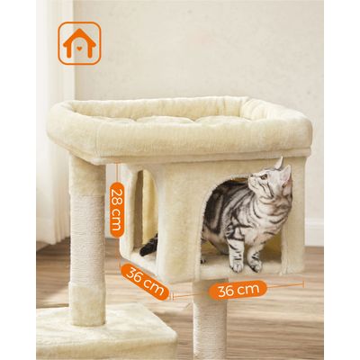 Feandrea Arbre à Chat, Tour de Jeux 84 cm, Maison pour Chats Jusqu’à 7 kg