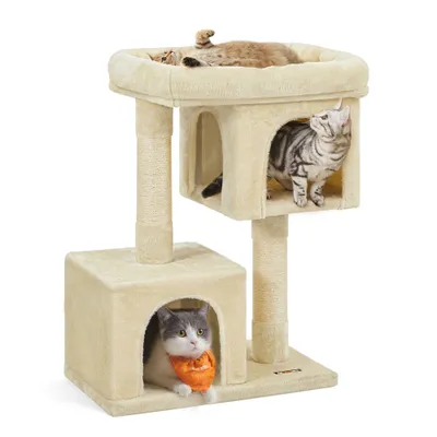 Feandrea Arbre à Chat, Tour de Jeux 84 cm, Maison pour Chats Jusqu’à 7 kg