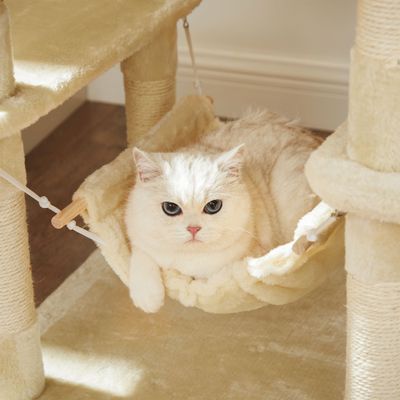 FEANDREA Arbre à Chat Hauteur de 164 cm Multi-Niveaux avec Bol
