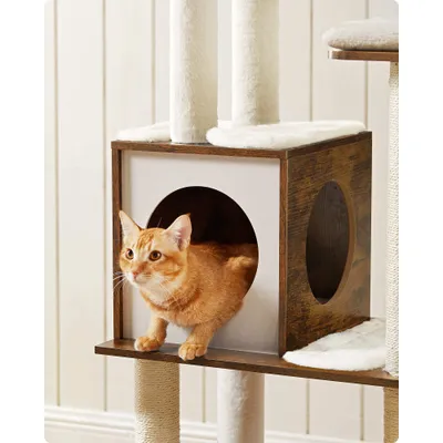 Feandrea Arbre à Chat, Tour de Jeux Moderne 165 cm, avec 9 Griffoirs