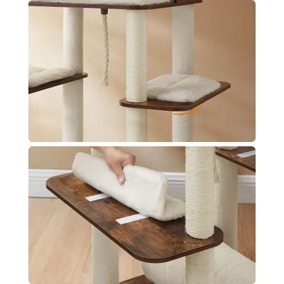 Feandrea Arbre à Chat, Tour de Jeux Moderne de 197 cm, Multi-Niveaux