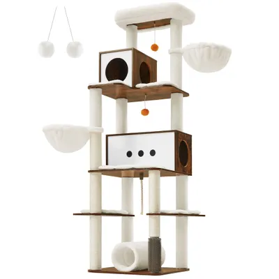 Feandrea Arbre à Chat, Tour de Jeux Moderne de 197 cm, Multi-Niveaux