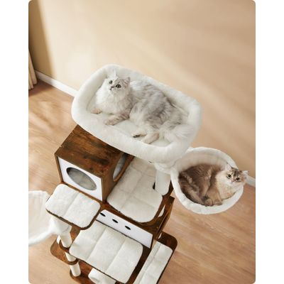 Feandrea Arbre à Chat, Tour de Jeux Moderne de 197 cm, Multi-Niveaux